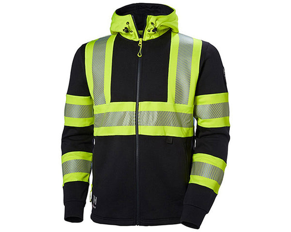 Helly Hansen Workwear ICU hettejakke arbeidsjakke refleks synlighetsjakke klasse 1 gul hoodie